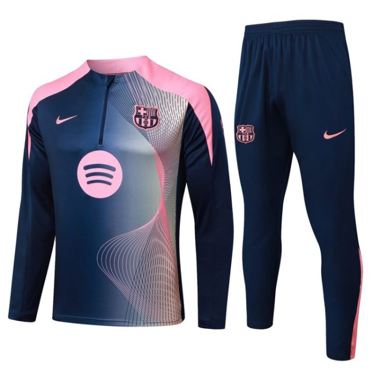 Survetement Barca Training 2025 2026 Bleu Rose Motif