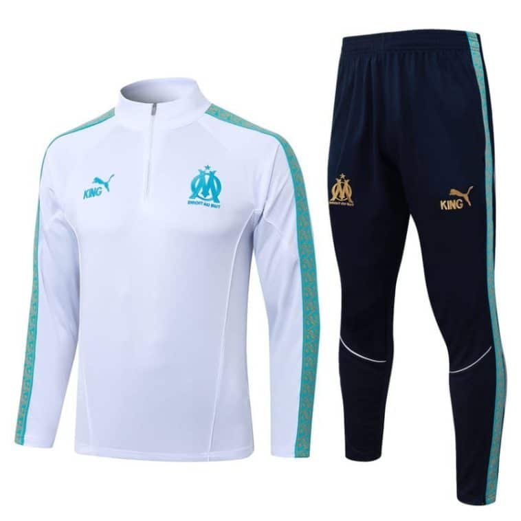 Survetement OM Training 2025 2026 Blanc