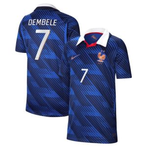 Maillot Equipe de France Enfant Domicile Coupe du Monde 2026 Dembele