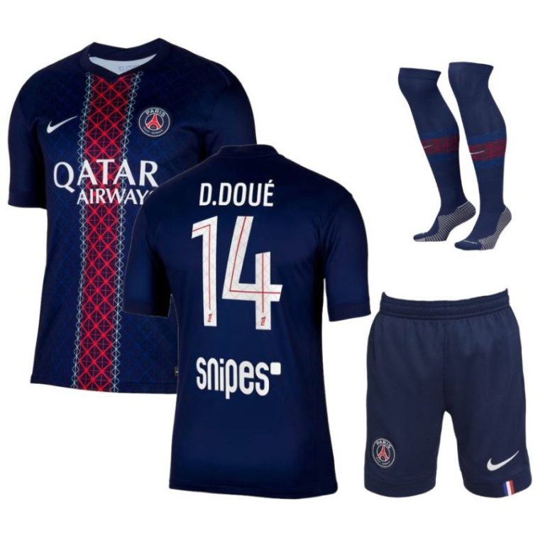 Maillot Kit Enfant PSG Domicile 2025 2026 Désiré Doué