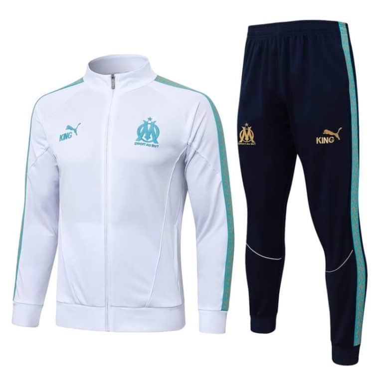 Survetement OM Veste 2025 2026 Blanc